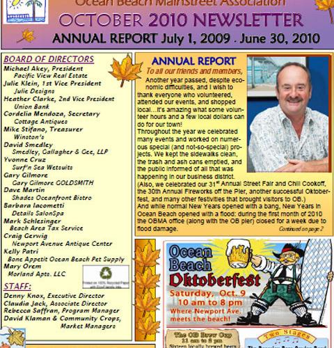 Ocean Beach MainStreet Association Newsletter September 2010