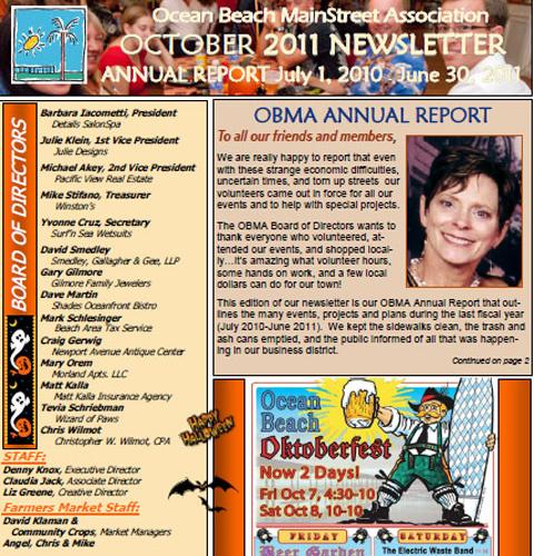Ocean Beach MainStreet Association Newsletter September 2011