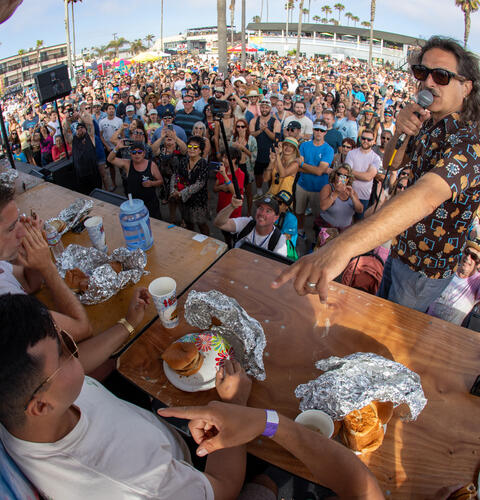 Photo of: 2024 Ocean Beach Street Fair & Chili Cook-Off - Hodad's Burger Eating Contest