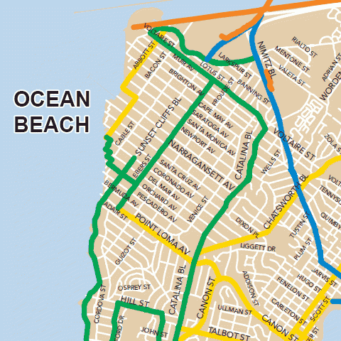 Area Maps Of Ocean Beach Ocean Beach San Diego Ca