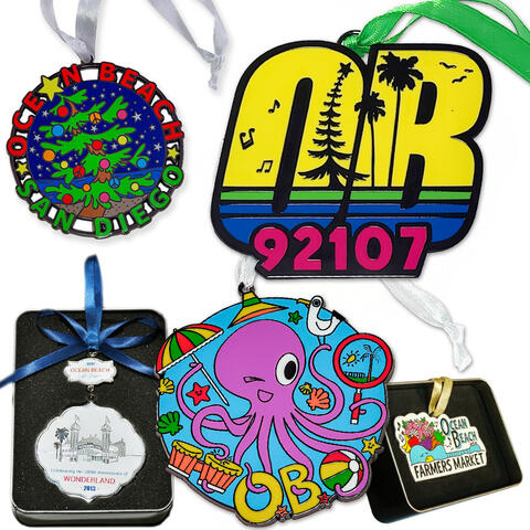 Click to view OB OB Holiday Ornaments products Ocean Beach Product: OB Holiday Ornaments