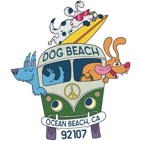 Ocean Beach Product: Dog Beach Sticker