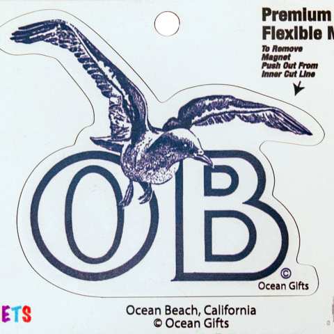 Ocean Beach Product: OB Seagull Magnet