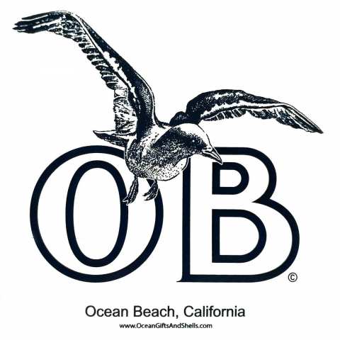 Ocean Beach Product: OB Seagull Sticker 6"