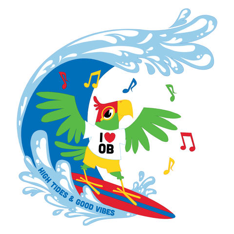 Ocean Beach Product: OB Surfing Parrot