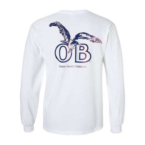 Ocean Beach Product: OB Seagull Longsleeve T-Shirt (white)