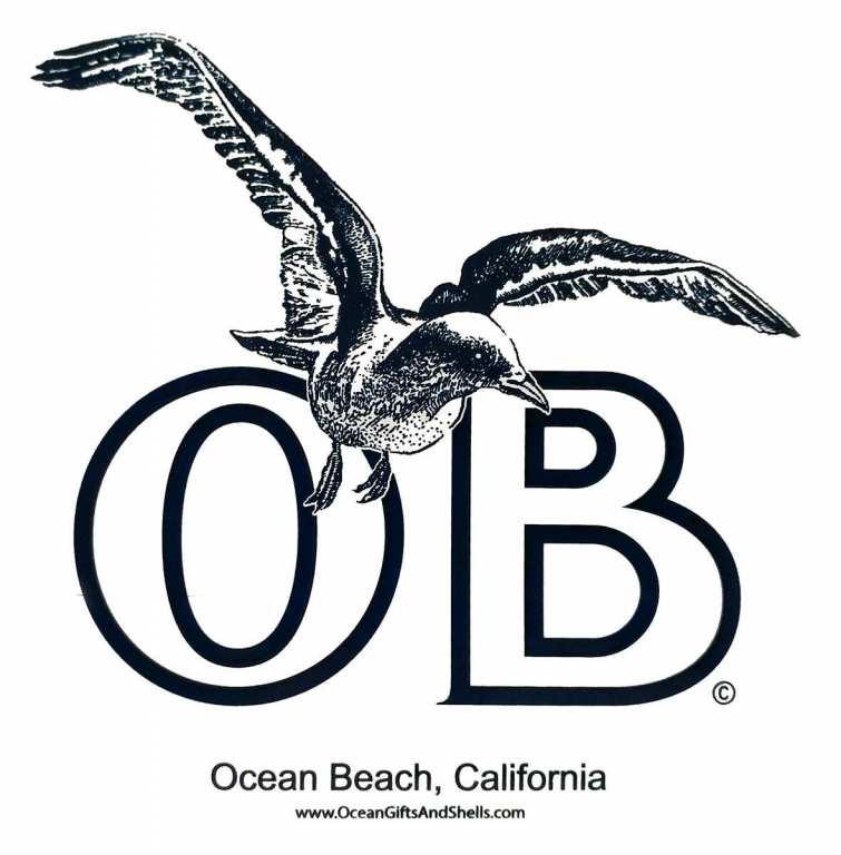 Ocean Beach Product: OB Seagull Sticker 4"