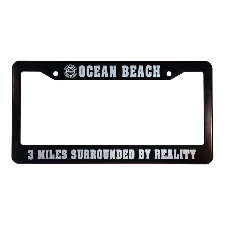 Ocean Beach Product: Lic. Plate Frame - 3 Miles Surrounded By Reality