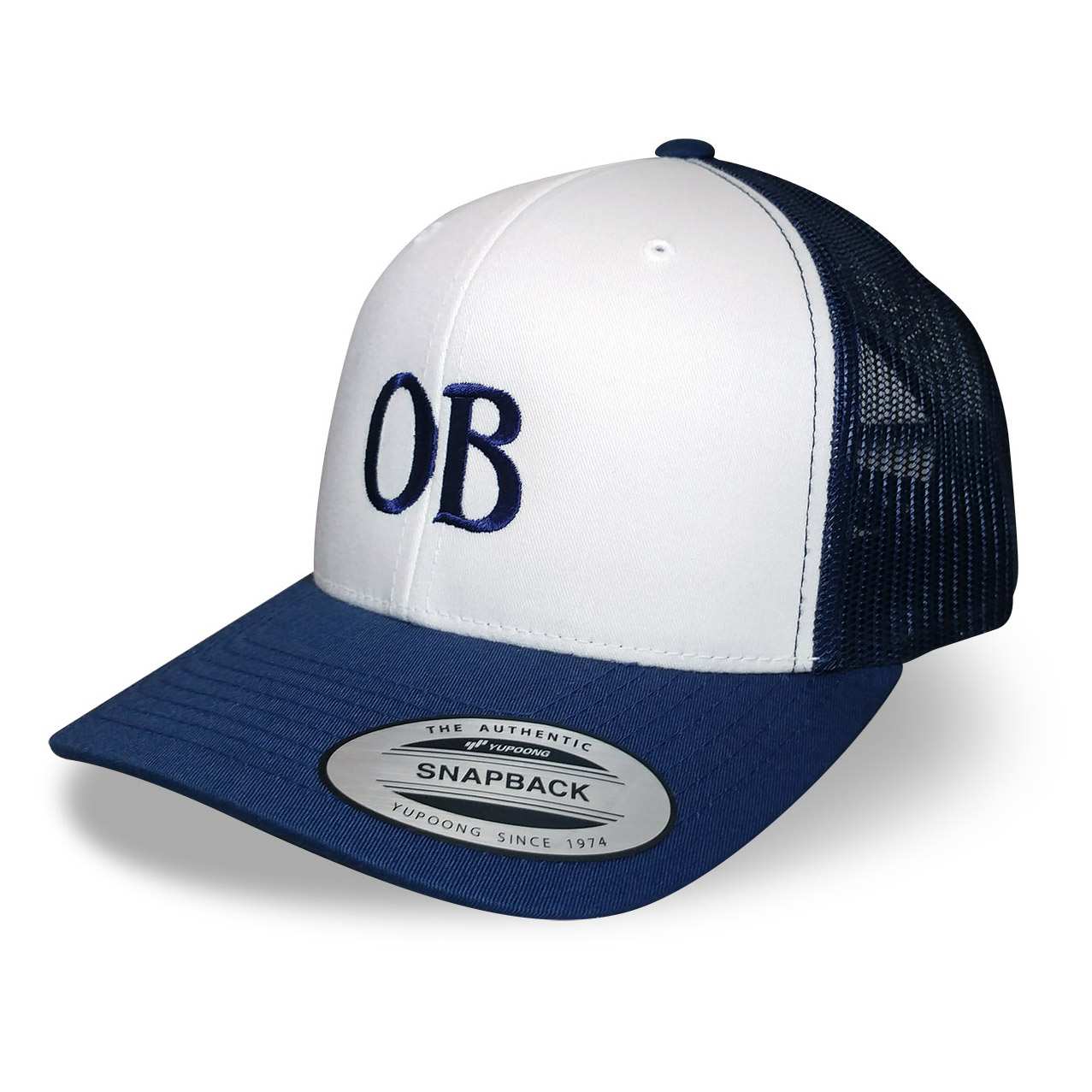 Navy blue and white snapback hats best sale