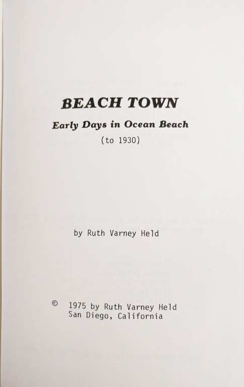 Ocean Beach Product: Beach Town by Ruth Varney Held (dark blue edition)