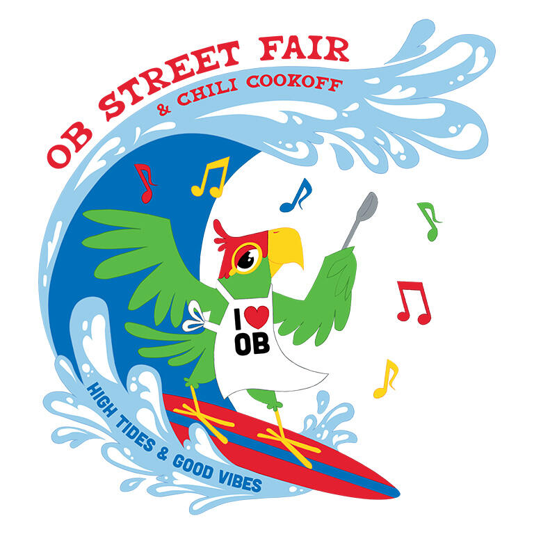 Ocean Beach Product: OB Street Fair and Chili Cook-Off T-Shirt 2024